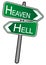 Street arrows sign, Heaven - Hell