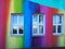 Street art in Duesseldorf - facade in rainbow colors