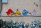 Street art or graffiti with angry birds by unidentified artist