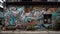 Street art mural brings city chaos alive generated by AI