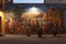 Street art murals depicting Posada scenes as a