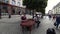 Street Artists Young Men Performing On The Street Play funny music on a cimbalom and accordion