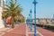 Street atmosphere on the quays of the marina of Bilbao