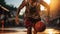 Street Ball Symphony. A Basketball Player\\\'s Dribbling Delight. Generative AI