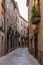 Street in Banyoles old town, Catalonia, Spain.
