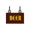 Street beer signboard icon, flat style