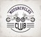 Street bikes motorcycles style vehicles with lettering club seal