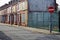 A street of boarded up derelict houses