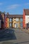 A street of boarded up derelict houses