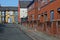 A street of boarded up derelict houses