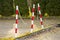 Street bollards, protection against accident.