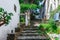 Street in Cadaques, Catalonia, Spain near of Barcelona. Scenic old town with nice beach and clear blue water in bay. Famous