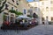 street cafe, a fragment of an old square and streets