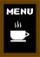 Street cafe menu wooden board template for text