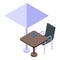 Street cafe table icon isometric vector. City coffee