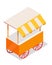 Street Cart Store on Wheels Isometric Vector Icon