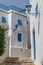 Street of charming coastal town Sidi Bou Said close to Tunis capital