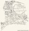 Street city roads map plan of the Tempelhof locality of the Tempelhof-SchÃ¶neberg borough