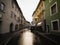 Street cityscape panorama historic architecture buildings in medieval town Lienz East Tyrol Austria Europe