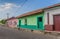 Street with colorful houses in Leon