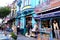 Street with colorful houses and multicolor cafe in Istanbul, Sultanahmet. Concept, landscape