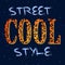 Street cool style text design navy color background