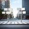 Street corners marked with visible and informative signs