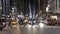 Street crossing in New York by night typical view for Manhattan