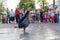 Street dancer on the central waterfront of the river Don in Rostov-on-Don