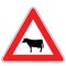 Street DANGER Sign. Road Information Symbol. Animals