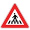 Street DANGER Sign. Road Information Symbol. Approaching a pedestrian crossing.