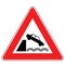 Street DANGER Sign. Road Information Symbol. Exit on a pier or precipice