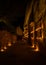 Street decorated with candles in the night of the candles, Pedraza, Segovia, Spain