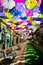 Street decorated with colored umbrellas, Agueda, Portugal