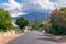 Street with Dutch colonial architecture. Franschhoek, South Africa