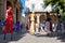 Street entertainers in Old Havana December 2