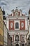 Street and facade of baroque Catholic Church
