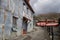 Street and facade of a house in Milia village, near Metsovo, Greece