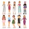 Street fashion woman models hand drawn style fashionable stylish girl characters clothes looks vector illustration