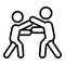 Street fight icon outline vector. Defense attack