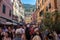 A Street Filled With Tourists in the Town of Vernazza Along the Cinque Terre