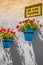 Street with flowers in the Mijas town, Spain