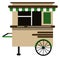 Street food cart icon. City market stand