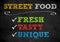 Street Food - chalkboard info message