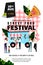 Street food festival poster or banner design template. Summer weekend and events outdoor leisure. Vector illustration