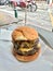 Street Food Hamburger with Double Patties / Cheeseburger