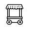 street food kiosk line vector doodle simple icon