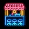 street food stand neon glow icon illustration