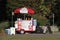 Street food truck selling hot dogs on Sunset Beach in Vancouver