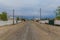 Street in former Aral Sea port town Moynaq Mo ynoq or Muynak , Uzbekist